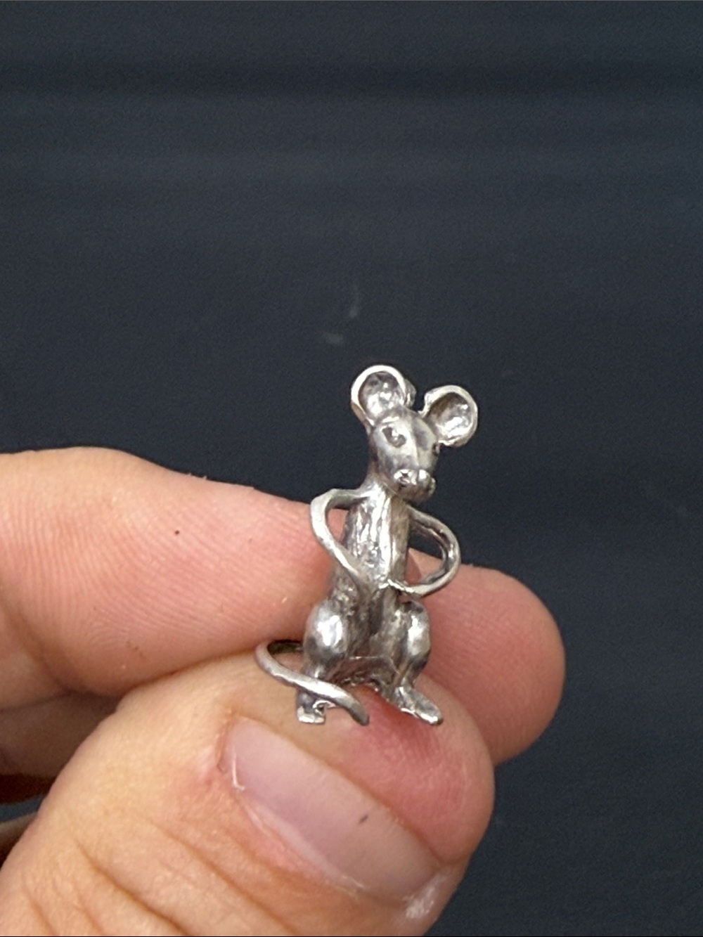 Gorgeous 3D Sterling Silver Mouse Charm